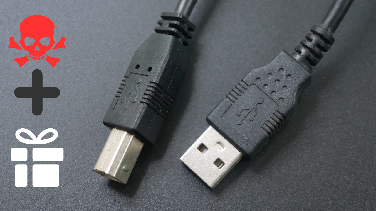USB with skull and gift icon to the side